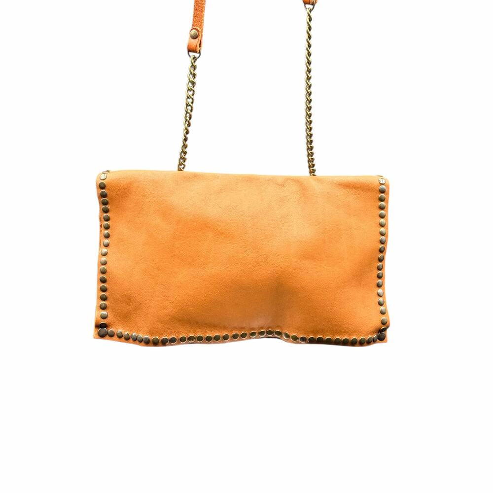 Custom Leather Studded Crossbody Bag RMG Leather Detachable Strap Boho
Tan